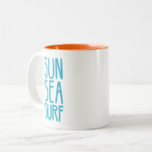 Tasse 2 Couleurs Soleil, Mer Et Surf BLEU (Devant gauche)