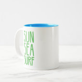 Tasse 2 Couleurs Soleil, Mer Et Surf VERT (Devant gauche)