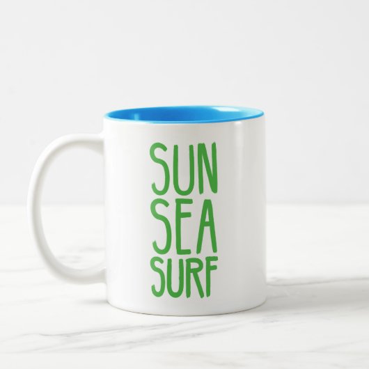 Tasse 2 Couleurs Soleil, Mer Et Surf VERT (Gauche)