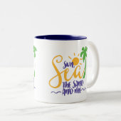 Tasse 2 Couleurs Soleil, Mer, Le sable et moi (Devant droit)
