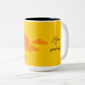 Tasse 2 Couleurs Soleil orange dans un ciel doré : (Devant droit)