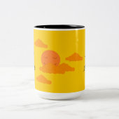 Tasse 2 Couleurs Soleil orange dans un ciel doré : (Centre)