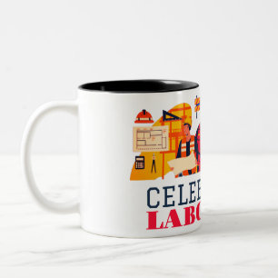 Tasse 2 Couleurs Solidarité Travailleur Unité Fête du Travail avec