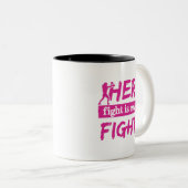 Tasse 2 Couleurs Son Combat Est Mon Combat (Devant droit)