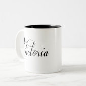 Tasse 2 Couleurs Son Nom Est Victoria Calligraphy (Devant gauche)