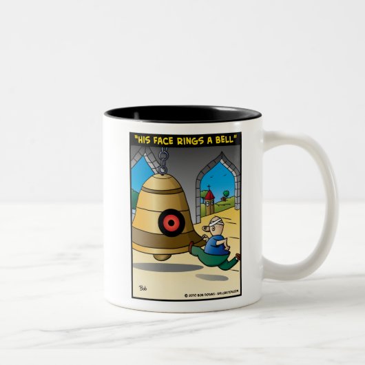 Tasse 2 Couleurs "Son visage sonne une Bell " (Droit)