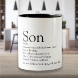 Tasse 2 Couleurs Son World's Best Ever Definition Fun moderne<br><div class="desc">Personnalisez votre fils ou votre hijo spécial pour créer un cadeau unique. Une façon parfaite de lui montrer à quel point il est extraordinaire chaque jour. Conçu par Thisisnotme©</div>