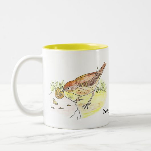 Tasse 2 Couleurs Song Thrush (Gauche)