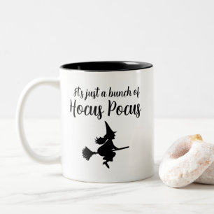 Tasse 2 Couleurs Sorcière d'Halloween sur Broom vol Hocus Pocus
