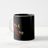 Tasse 2 Couleurs Sorcière et lune de vol (Devant gauche)