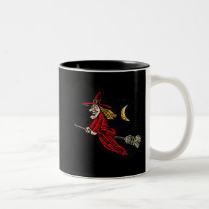 Tasse 2 Couleurs Sorcière et lune de vol
