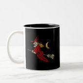 Tasse 2 Couleurs Sorcière et lune de vol (Gauche)