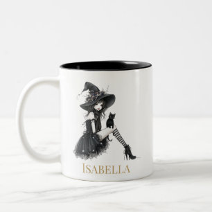 Tasse 2 Couleurs Sorcière gothique personnalisée – Sorcière avec no
