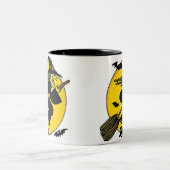 Tasse 2 Couleurs Sorcière Halloween sur Broomstick (Centre)