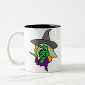 Tasse 2 Couleurs Sorcière verte d'Halloween (Gauche)