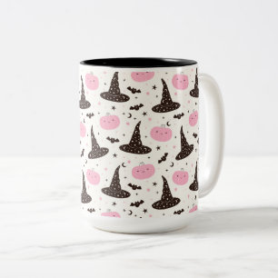 Tasse 2 Couleurs Sorcières Citrouilles Casquette et chauves-souris