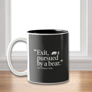 Tasse 2 Couleurs Sortie poursuivi par un ours Humour Shakespeare