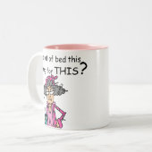 Tasse 2 Couleurs Sortir de l'humour de lit (Devant gauche)