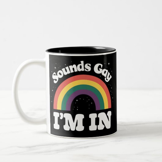 Tasse 2 Couleurs Sounds Gay I'm In LGBTQ Pride Moth (Gauche)