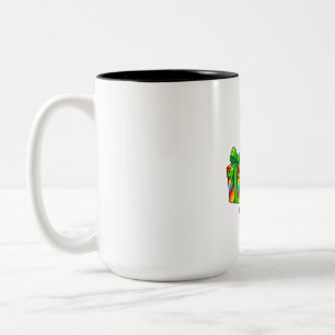 Tasse 2 Couleurs Souris cadeau festive avec chapeau de Père Noël