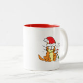 Tasse 2 Couleurs Souris de chat Noël Drôle Cartoon mignonne (Devant droit)