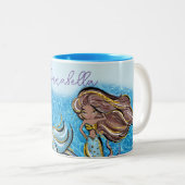 Tasse 2 Couleurs Sous la mer Enchantée de sirènes de peau foncée (Devant droit)