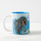 Tasse 2 Couleurs Sous la mer Enchantée de sirènes de peau foncée (Gauche)
