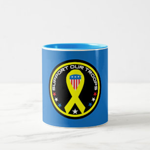 Tasse 2 Couleurs Soutenez nos troupes patriotique
