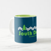 Tasse 2 Couleurs South Downs National Park Retro (Devant gauche)