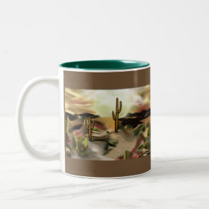 Tasse 2 Couleurs Southwest Desert Sunrise Abstrait Art