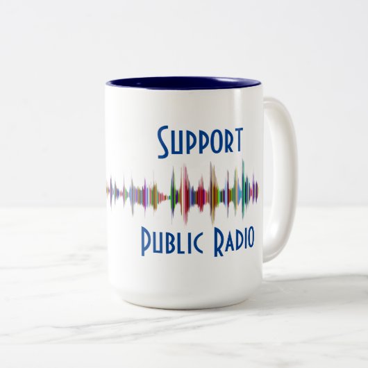 Tasse 2 Couleurs Soutien de la radio publique (Devant droit)