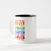 Tasse 2 Couleurs Souvenez-vous que vous êtes courageux, fort, intel (Devant gauche)