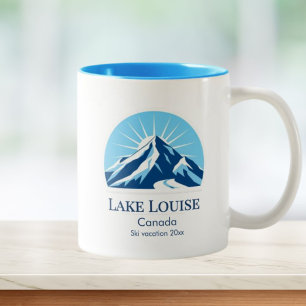 Tasse 2 Couleurs Souvenir de ski du lac Louise Banff Alberta Canada