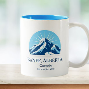 Tasse 2 Couleurs Souvenir de station de ski de Banff Alberta Canada