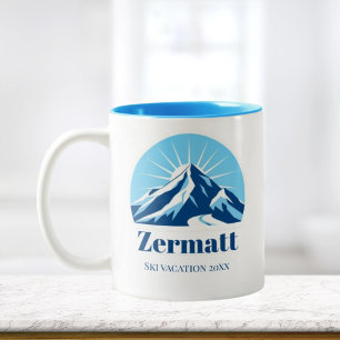Tasse 2 Couleurs Souvenir ski Zermatt Matterhorn Suisse