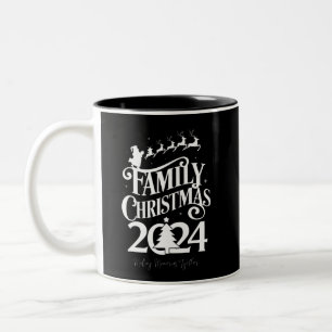 Tasse 2 Couleurs Souvenirs de Noël en famille 2024 ensemble assorti