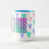 Tasse 2 Couleurs Soyez gentil Arc-en-ciel Dégradé Coeurs de l'ensei (Devant gauche)