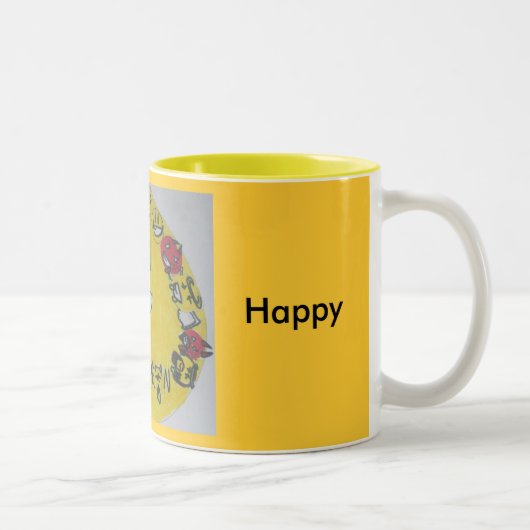 Tasse 2 Couleurs Soyez heureux (Droit)