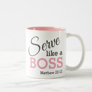 Tasse 2 Couleurs Soyez humble SERVEZ COMME UN BOSS Christian Custom