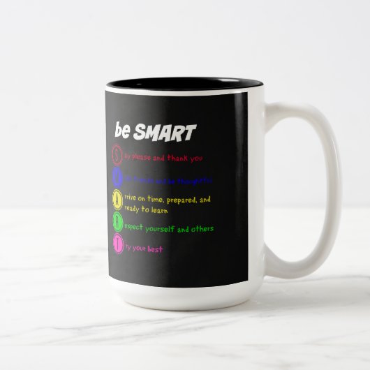 Tasse 2 Couleurs Soyez intelligent (Droit)