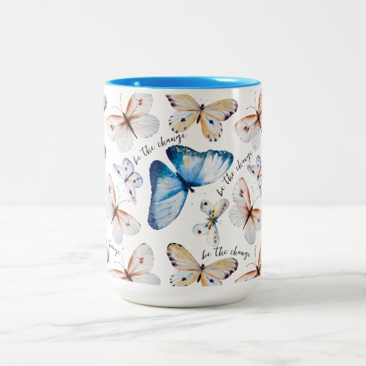 Tasse 2 Couleurs Soyez le papillon Change (Centre)