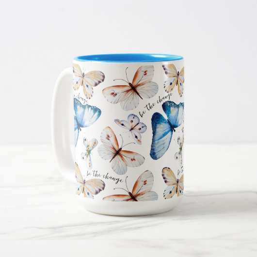 Tasse 2 Couleurs Soyez le papillon Change (Devant gauche)