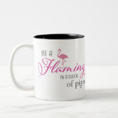 Tasse 2 Couleurs Soyez un flamant en troupeau des pigeons (Gauche)