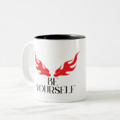 Tasse 2 Couleurs Soyez vous-même – Conception de citation minimalis (Devant gauche)