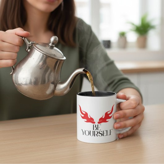Tasse 2 Couleurs Soyez vous-même – Conception de citation minimalis