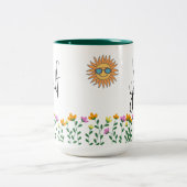 TASSE 2 COULEURS SOYEZ VOUS-MÊME DESIGN AVEC FLEURS (Centre)