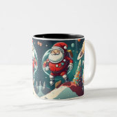 Tasse 2 Couleurs Spaceman père Noël fun (Devant droit)