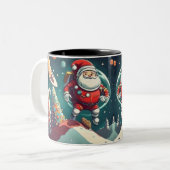 Tasse 2 Couleurs Spaceman père Noël fun (Devant gauche)