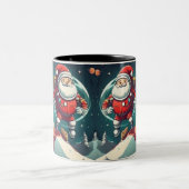Tasse 2 Couleurs Spaceman père Noël fun (Centre)