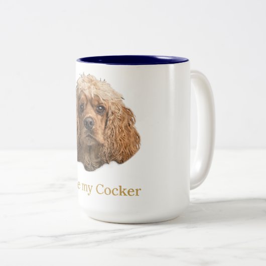 Tasse 2 Couleurs spaniers cocker (Devant droit)